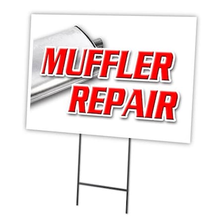 Signmission Muffler Repair Yard Sign & Stake outdoor plastic coroplast window, C-1216 Muffler Repair C-1216 Muffler Repair